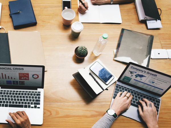 Business people working on a laptop